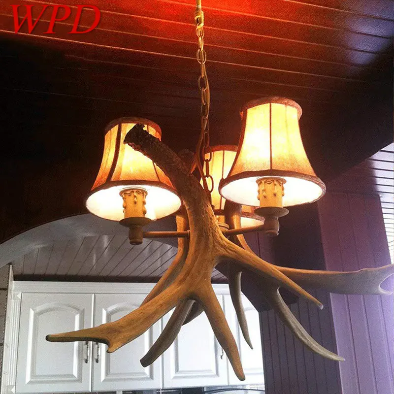 

WPD Contemporary Chandelier Pendant Light LED Antler Creative Hanging Ceiling Lamp for Home Dining Room Decor Fixtures