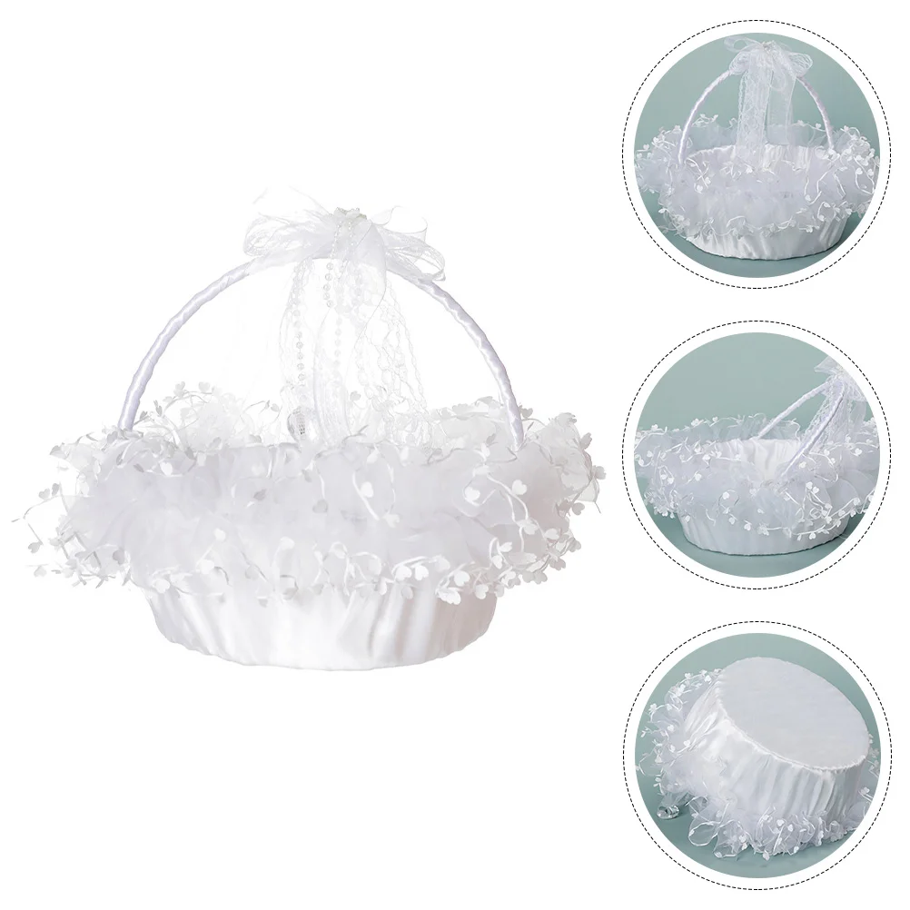 Portable Lace Flower Basket Wedding Flower Container Elegant Gift Holder
Portable Lace Flower Basket Wedding Flower Container Elegant Gift Holder