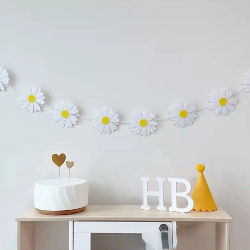 INS Kids Birthday Party Non Woven Sunflower Garland White Daisy Banner Pink Flower Flag 1pc
INS Kids Birthday Party Non Woven Sunflower Garland White Daisy Banner Pink Flower Flag 1pc