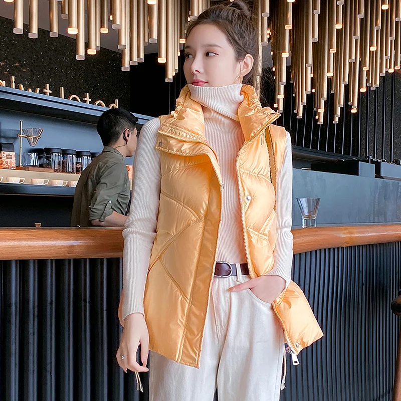 New Short Glossy Parka Vest Back To The Basics Winter Jacket Women Casual Solid Color Stand Collar Sleeveless Parka Coat
New Short Glossy Parka Vest Back To The Basics Winter Jacket Women Casual Solid Color Stand Collar Sleeveless Parka Coat