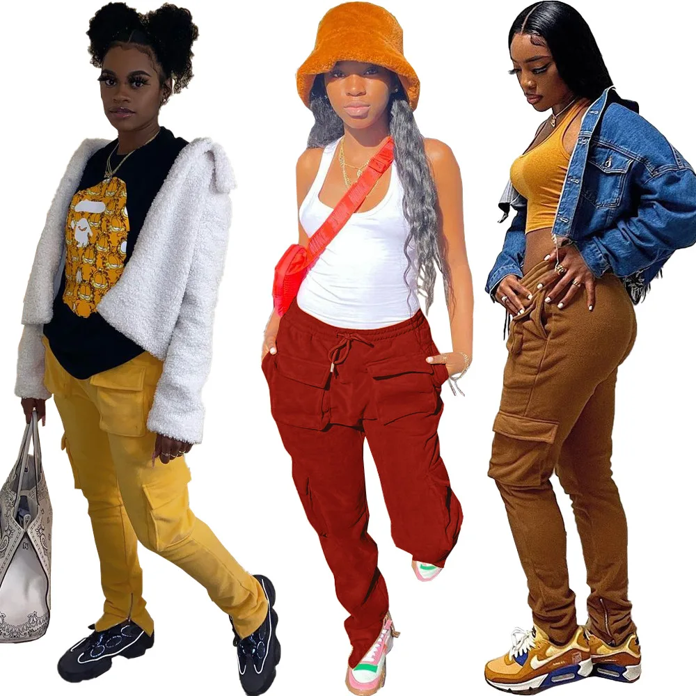 DN8637 Ladies casual pants spring and autumn street hipster double-sided fleece pocket overalls multi-bag trousers women
DN8637 Ladies casual pants spring and autumn street hipster double-sided fleece pocket overalls multi-bag trousers women