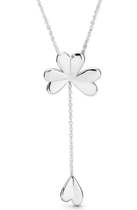 Ожерелье женское из серебра 925 пробы с четырехлистным клевером 
Ожерелье женское из серебра 925 пробы с четырехлистным клевером