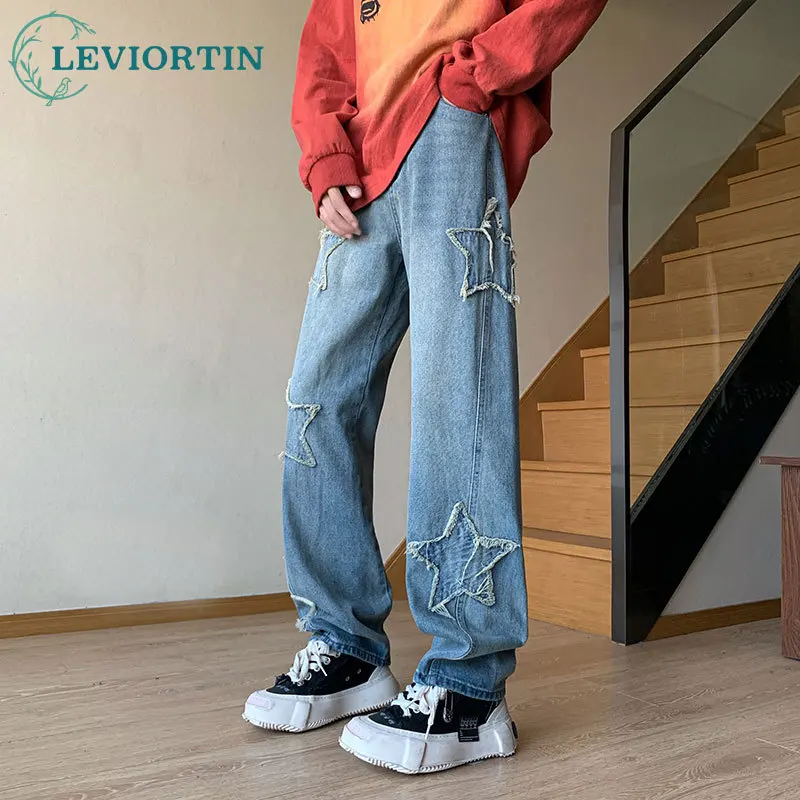 Джинсы мужские в стиле хип-хоп, уличная одежда с вышивкой звезд, Мешковатые повседневные брюки из денима в стиле ретро Харадзюку, большие размеры, Y2K, унисекс
Джинсы мужские в стиле хип-хоп, уличная одежда с вышивкой звезд, Мешковатые повседневные брюки из денима в стиле ретро Харадзюку, большие размеры, Y2K, унисекс