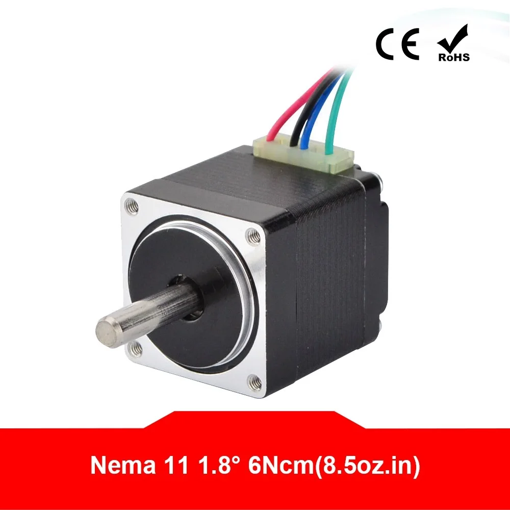 Mini Nema 11 Stepper Motor 4-lead 0.67A 7Ncm/9.91oz-in 28x28x31mm for DIY 3D Printer CNC XYZ
Mini Nema 11 Stepper Motor 4-lead 0.67A 7Ncm/9.91oz-in 28x28x31mm for DIY 3D Printer CNC XYZ
