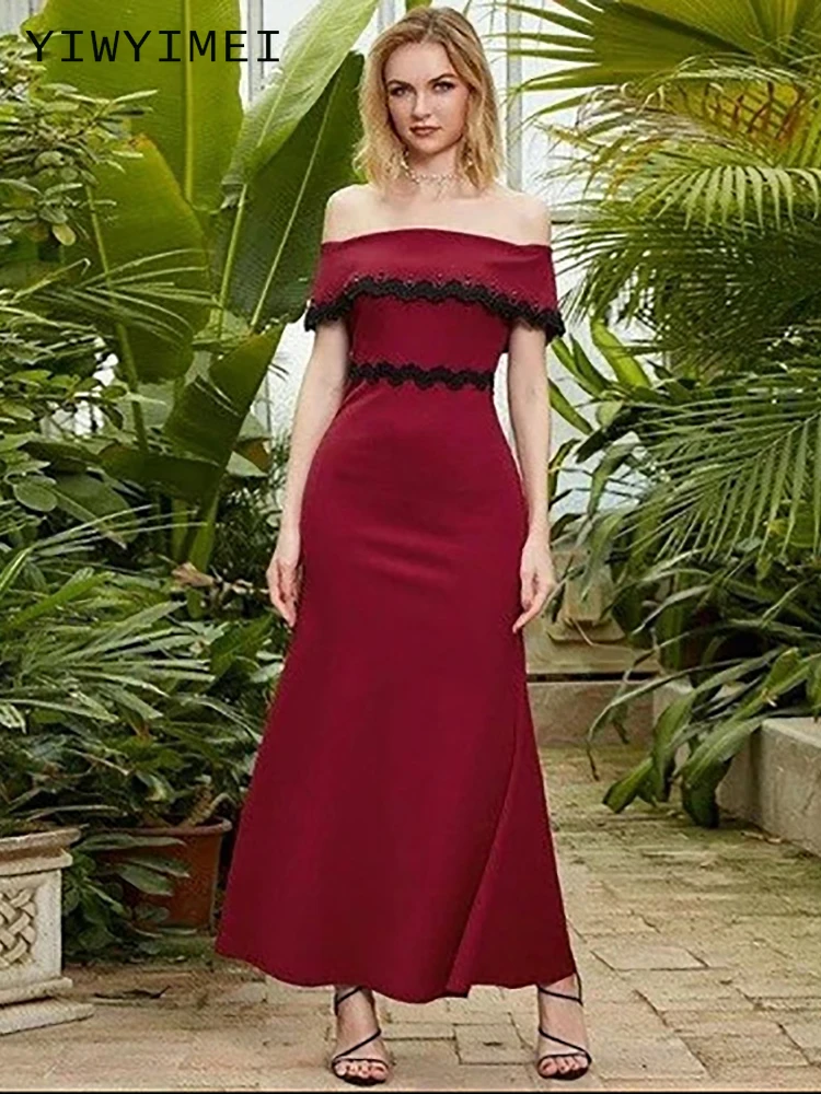 Summer New Arrivals Burgundy Dress Slash-neck Sleevesless Elegant A-line Dress Dinner Party Dress Mid-calf
Summer New Arrivals Burgundy Dress Slash-neck Sleevesless Elegant A-line Dress Dinner Party Dress Mid-calf