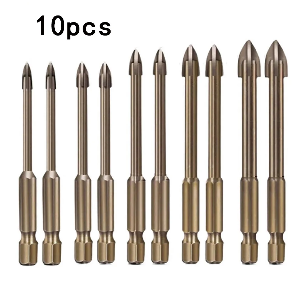 10Pcs 3/4/5/6/8mm Efficient Universal Drilling Tool Multifunctional Cross Alloy Drill Bits For Marble Mirrors And Glass
10Pcs 3/4/5/6/8mm Efficient Universal Drilling Tool Multifunctional Cross Alloy Drill Bits For Marble Mirrors And Glass