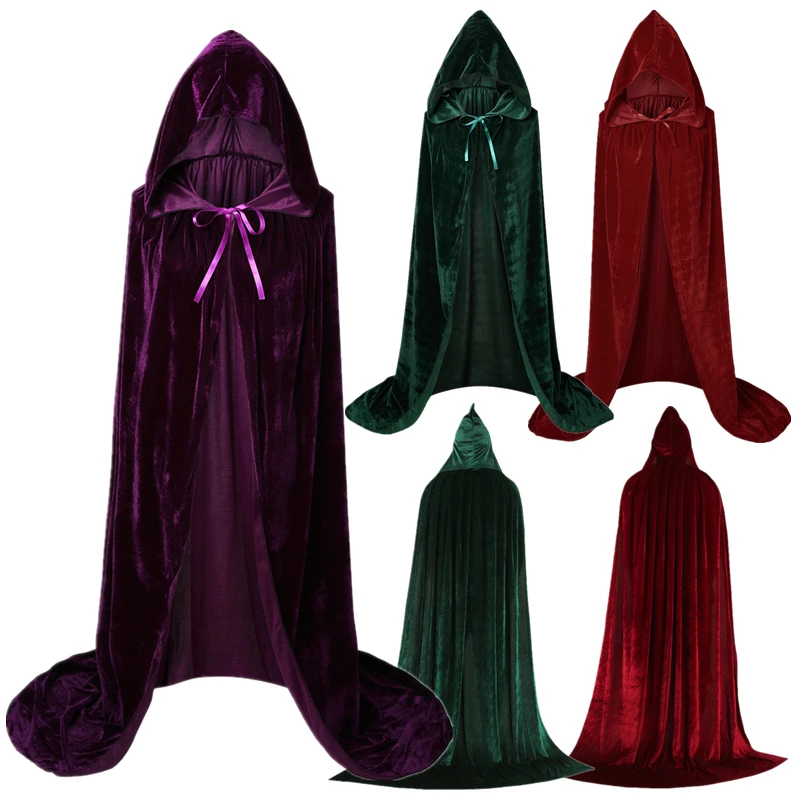 

Movie Hocus Pocus Witch Mary Sarah Winifred Sanderson Sisters Cosplay Costume Adult Kids Unisex Cloak Retro Halloween Ages Cape