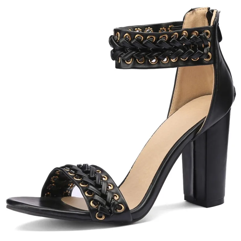 New Designer Weave Strap Sandals Woman Chunky High Heels Round Toe Cover Heel Zip Handmade Sandals Party Dating Casual Office
New Designer Weave Strap Sandals Woman Chunky High Heels Round Toe Cover Heel Zip Handmade Sandals Party Dating Casual Office