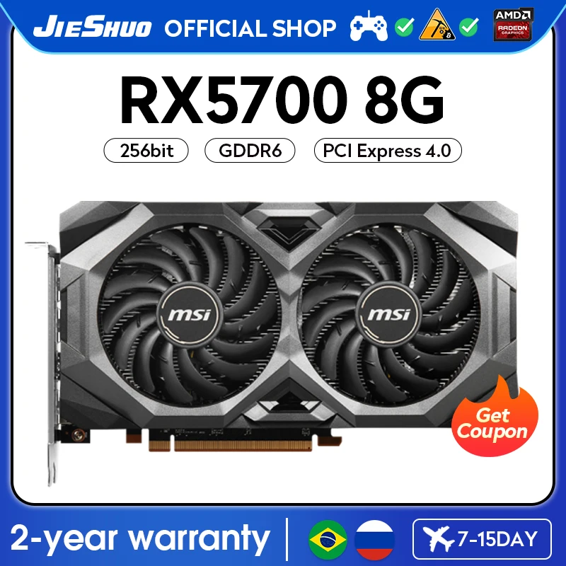 JIESHUO RX 5700 8G Video Graphics Card GPU GDDDR6 256-Bit 2304 Rx5700 8gb Supports Computer Desktop Games Office Mining Series
JIESHUO RX 5700 8G Video Graphics Card GPU GDDDR6 256-Bit 2304 Rx5700 8gb Supports Computer Desktop Games Office Mining Series