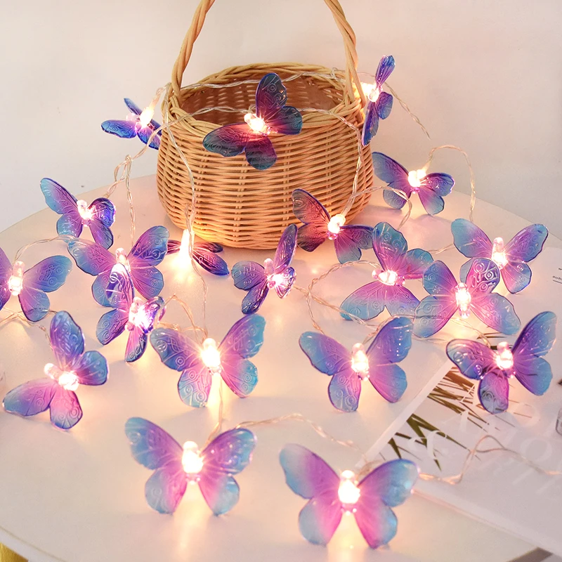 

1.5M 10LED Butterfly Light String Battery Operated Outdoor Room Fairy Light Garland Wedding Birthday Party Decoration Night Lamp