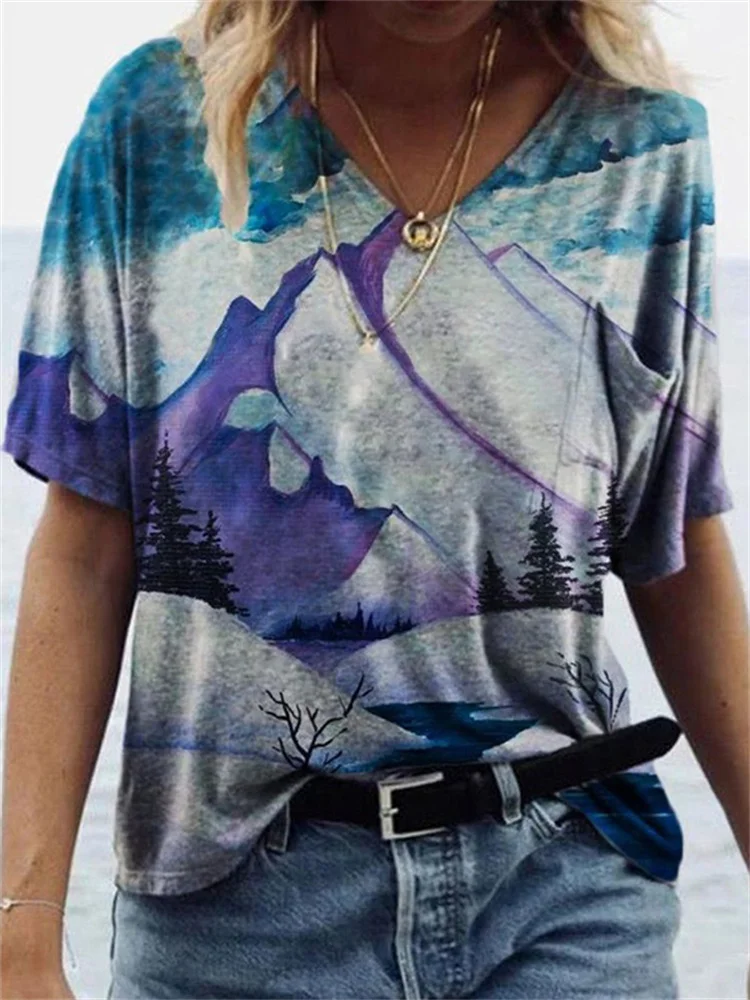 2023 New Short Sleeve Women's T-shirt Tops Girls Casual Pullover Gradual Change Pattern 3d Stamp Harajuku Clothes Tees V-neck
2023 New Short Sleeve Women's T-shirt Tops Girls Casual Pullover Gradual Change Pattern 3d Stamp Harajuku Clothes Tees V-neck