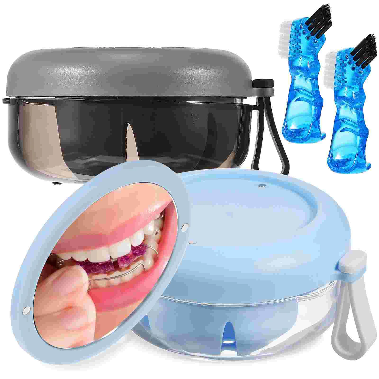 1 Set Retainer Boxes Small Denture Case Denture Cleaning Brushes Reusable Braces Carrier Boxes 
1 Set Retainer Boxes Small Denture Case Denture Cleaning Brushes Reusable Braces Carrier Boxes