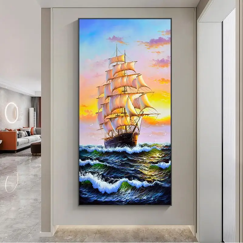 Pure hand-painted oil painting on behalf of smooth sailing modern living room decorative painting entry porch corridor hanging E
Pure hand-painted oil painting on behalf of smooth sailing modern living room decorative painting entry porch corridor hanging E