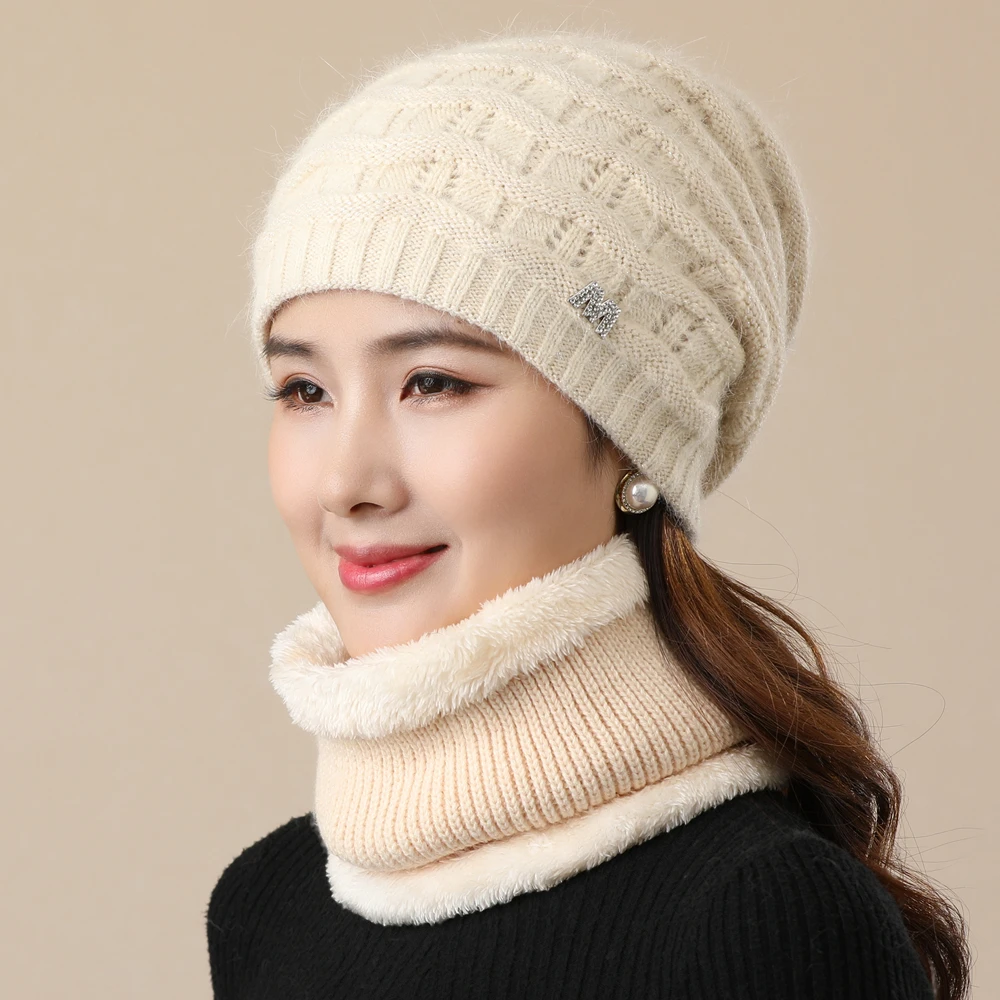 New Women Winter Hat Keep Warm Beanie Cap Fashion Hat & Collar Suit Thick Hats For Female Casual Rabbit Hair Blend Knitted Hat
New Women Winter Hat Keep Warm Beanie Cap Fashion Hat & Collar Suit Thick Hats For Female Casual Rabbit Hair Blend Knitted Hat
