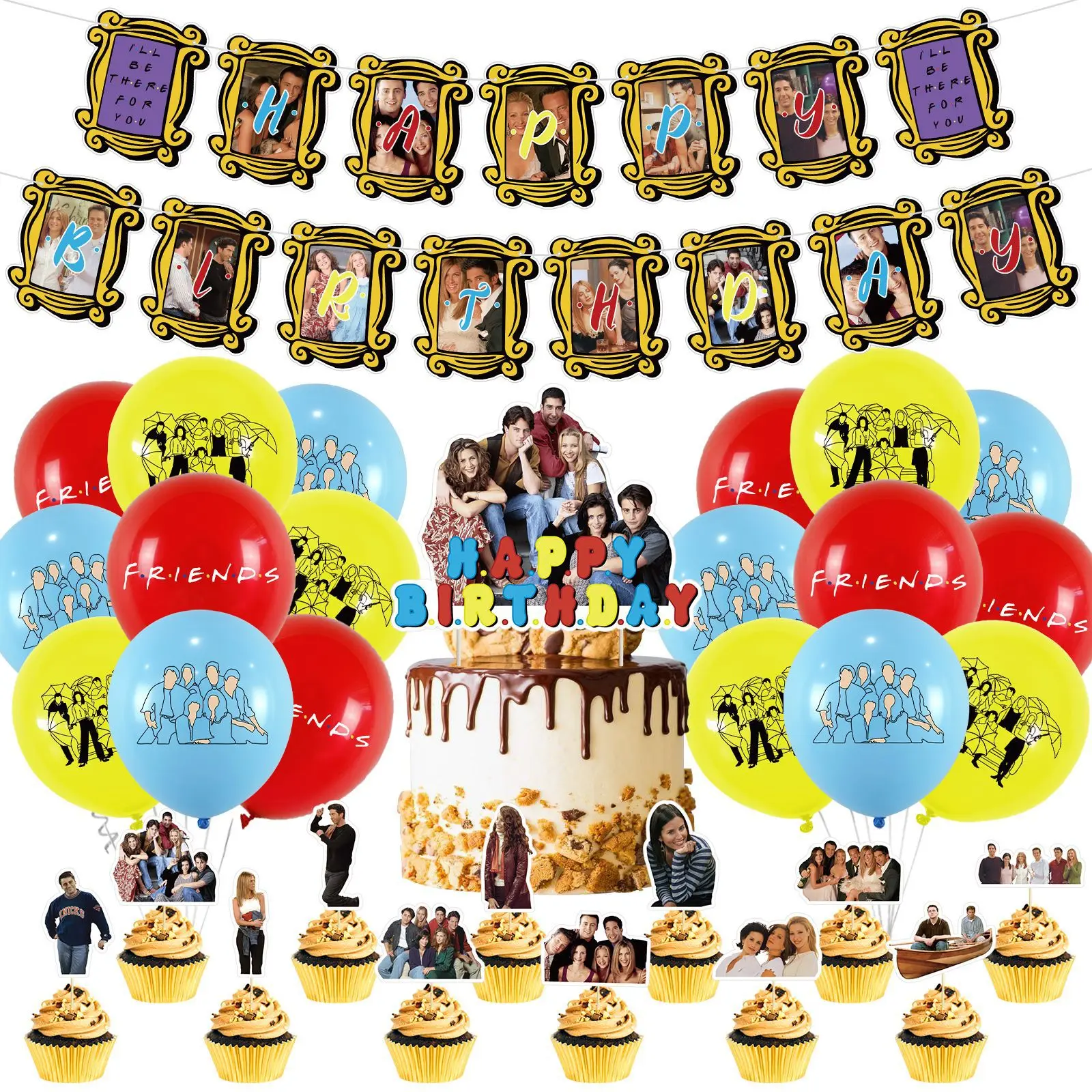 Friends Tv Show Film Themes Happy Birthday Party Decoration Supplies Banner Latex Balloon Cake Topper Flag Holiday Accessoires
Friends Tv Show Film Themes Happy Birthday Party Decoration Supplies Banner Latex Balloon Cake Topper Flag Holiday Accessoires