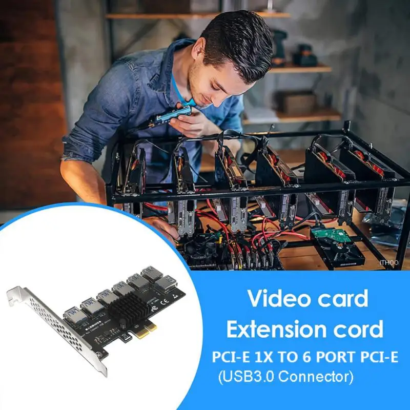 PCI-E Райзер-карта 1 до 7 USB 3,0 Райзер-карта PCI Express 1X до 16X множитель удлинитель концентратора PCIe конвертер для майнинга BTC
PCI-E Райзер-карта 1 до 7 USB 3,0 Райзер-карта PCI Express 1X до 16X множитель удлинитель концентратора PCIe конвертер для майнинга BTC