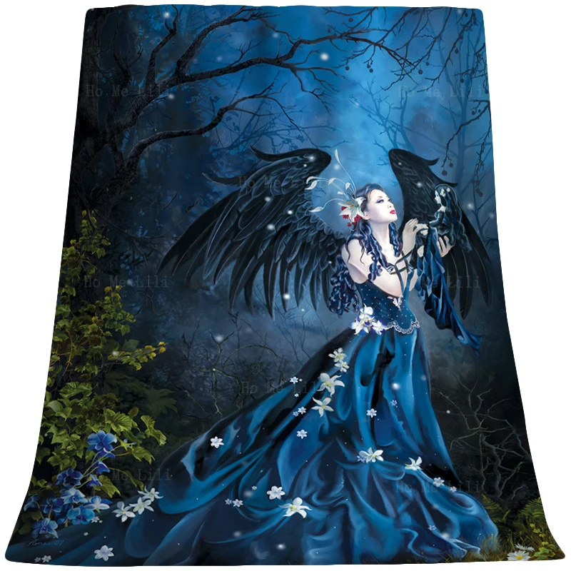 

Fantasy World Fairy Tale Art Elves Witches And Vampires Gothic Soft Cozy Flannel Blanket By Ho Me Lili All Seasons Applicable