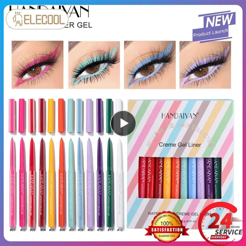 Ultra-fine Eyeliner Gel 12 Colors DIY Waterproof Creme Gel Liner Sweatproof Non-smudge Eye Pencil Cosmetic Long-lasting TSLM1
Ultra-fine Eyeliner Gel 12 Colors DIY Waterproof Creme Gel Liner Sweatproof Non-smudge Eye Pencil Cosmetic Long-lasting TSLM1
