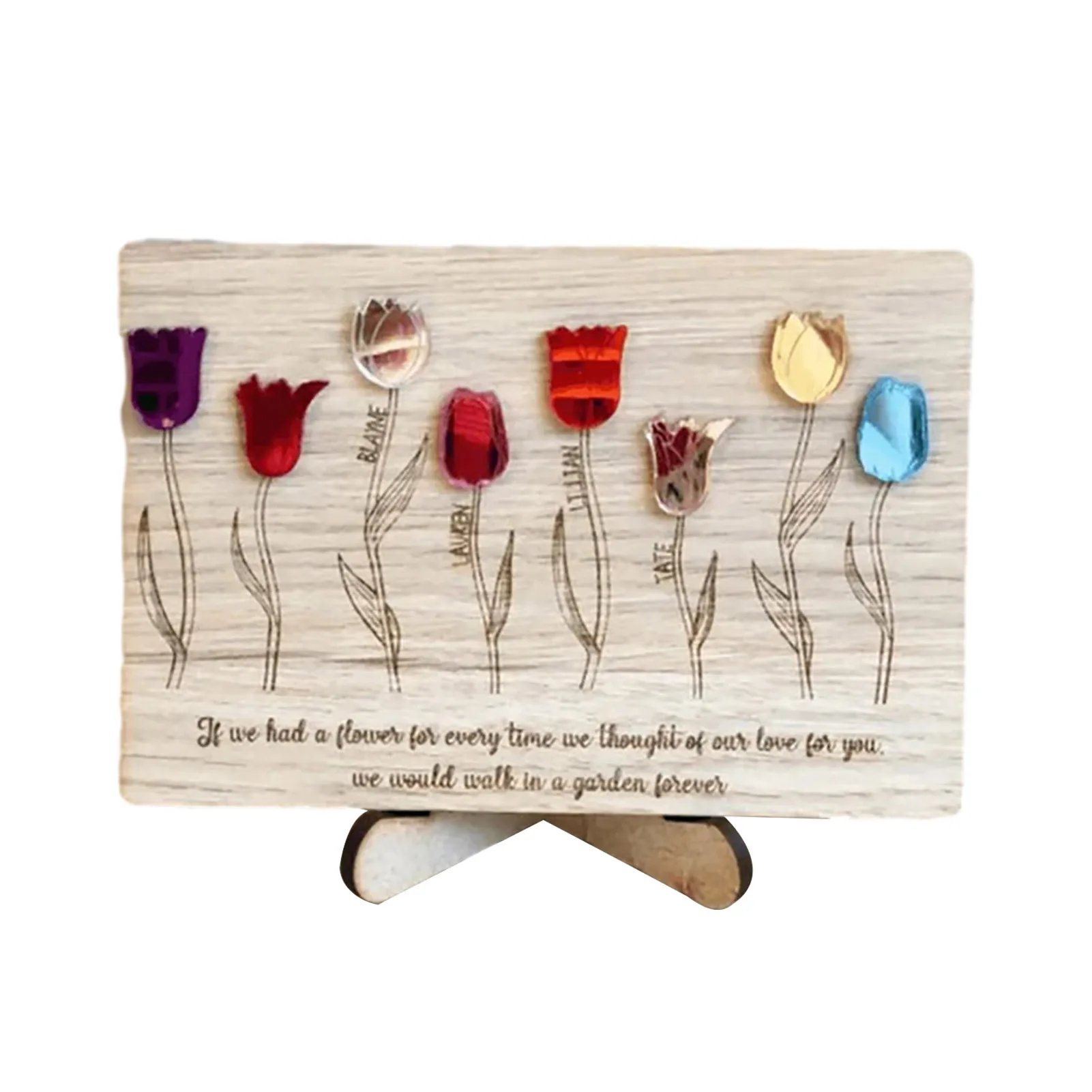 Wooden Tulip Message Board Tulip Plaque with Stand Wooden Tabletop Sign Plaque Table Home Decorations Gifts for Thanksgiving Day
Wooden Tulip Message Board Tulip Plaque with Stand Wooden Tabletop Sign Plaque Table Home Decorations Gifts for Thanksgiving Day