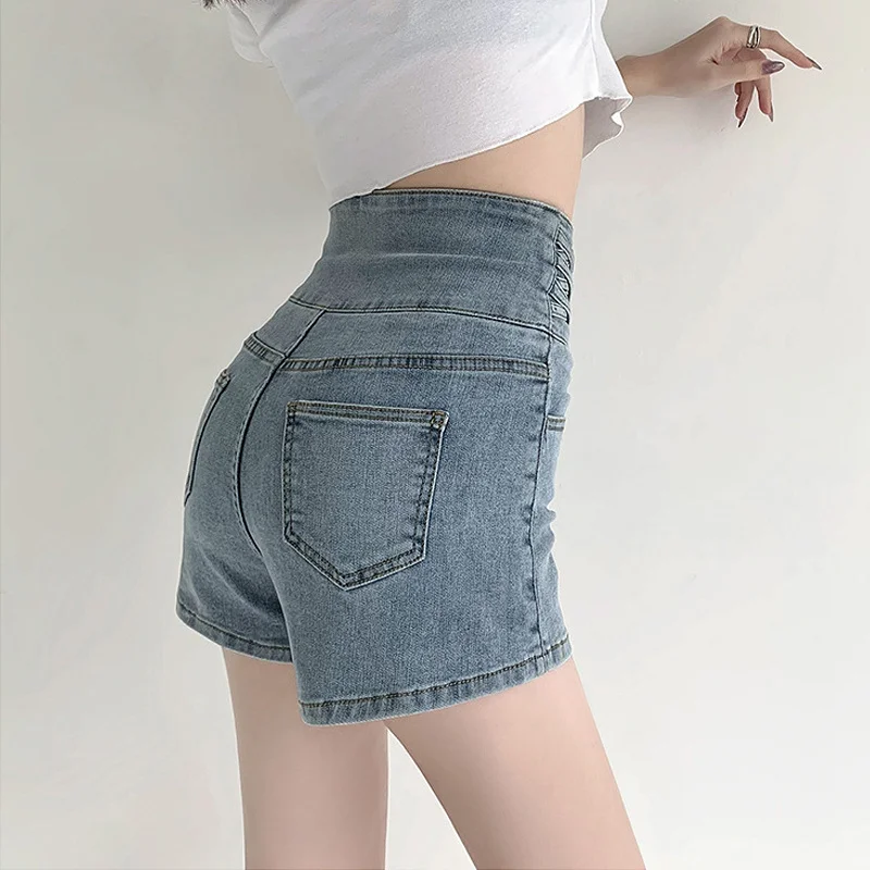 2023 Blue High Waist Denim Shorts Women's Summer Sexy Slim Elasticity Waist Fashion Vintage Y2K Designer Jeans Shorts Female
2023 Blue High Waist Denim Shorts Women's Summer Sexy Slim Elasticity Waist Fashion Vintage Y2K Designer Jeans Shorts Female