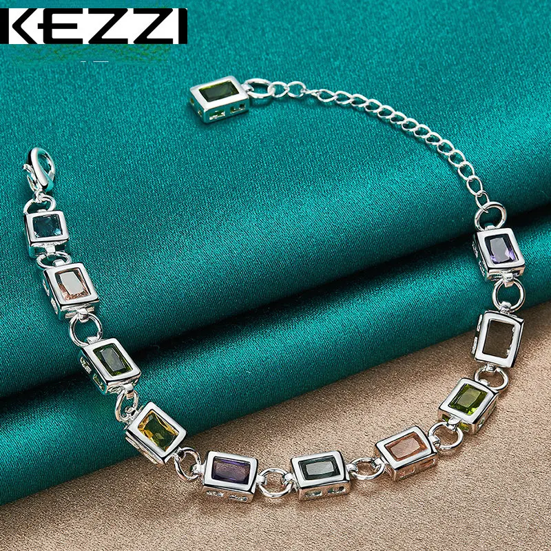 2022 New 925 Sterling Silver Square inlaid With Multi-color AAA Zircon Bracelet Chain For Woman Engagement Party Wedding Jewelry
2022 New 925 Sterling Silver Square inlaid With Multi-color AAA Zircon Bracelet Chain For Woman Engagement Party Wedding Jewelry