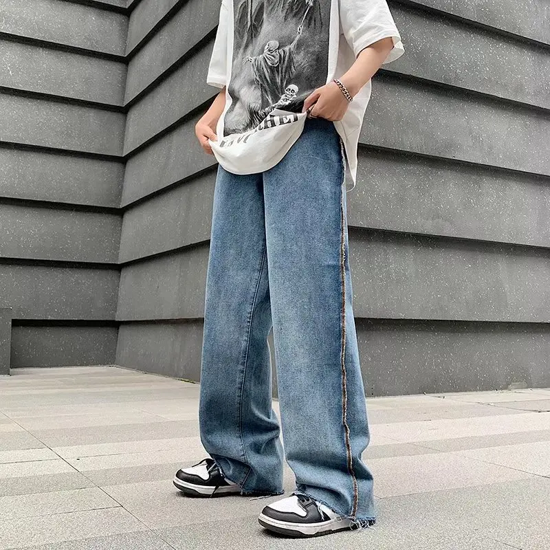 Y2k Summer 2022 High Street Side Raw Edge Stitching Straight Jeans Loose Wide Leg Pants Trousers Tide Streetwear
Y2k Summer 2022 High Street Side Raw Edge Stitching Straight Jeans Loose Wide Leg Pants Trousers Tide Streetwear