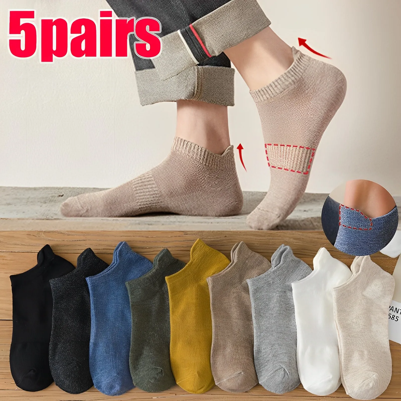 5Pairs Men Socks Cotton Summer Sports Breathable Ankle Socks Mesh Casual Athletic Thin Cut Short Plus Size 39-48
5Pairs Men Socks Cotton Summer Sports Breathable Ankle Socks Mesh Casual Athletic Thin Cut Short Plus Size 39-48
