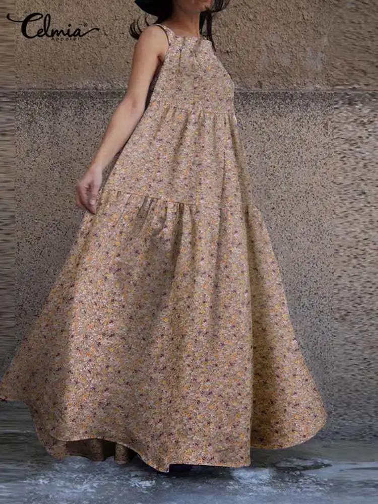 Celmia Bohemian Floral Printed Party Sundress Sexy Sleeveless Long Maxi Dress Summer Women Casual Loose Tank Pleated Robes Femme
Celmia Bohemian Floral Printed Party Sundress Sexy Sleeveless Long Maxi Dress Summer Women Casual Loose Tank Pleated Robes Femme