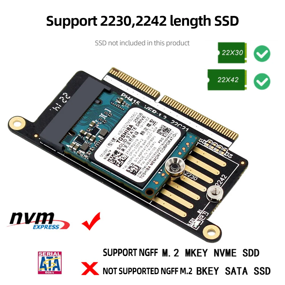 Адаптер SSD, кардридер, подключи и работай для 2230/2242 SSD, поддержка для MAC OS Mojave/Categorieslina для MACBOOK PRO 2016/2017 A1708
Адаптер SSD, кардридер, подключи и работай для 2230/2242 SSD, поддержка для MAC OS Mojave/Categorieslina для MACBOOK PRO 2016/2017 A1708