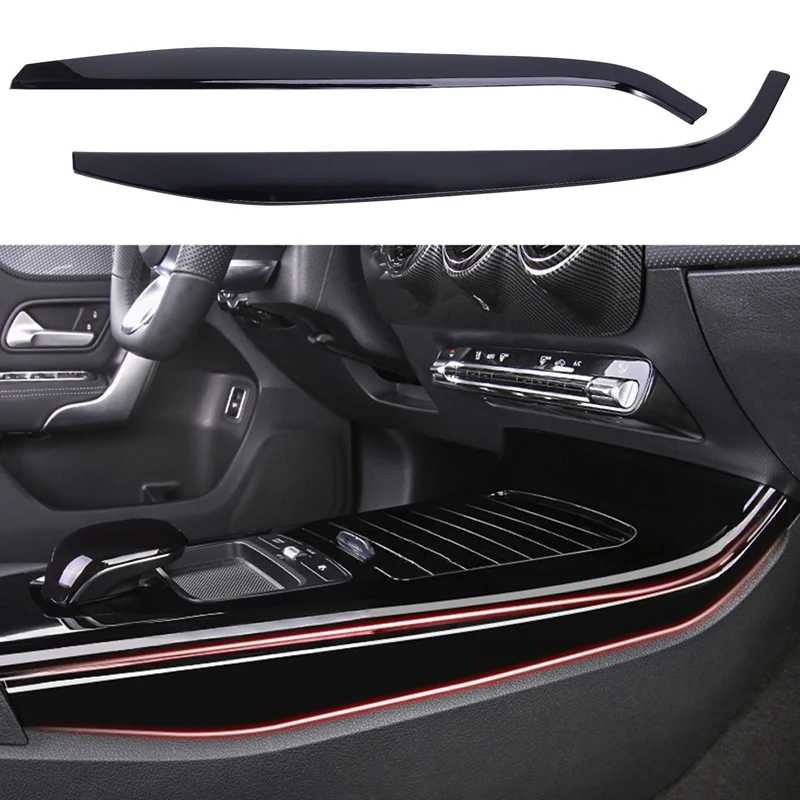 

Gloss Black 2Pcs Car Center Console Panel Side Cover Trim for Mercedes-Benz a Class W177 CLA C118 2019 2020