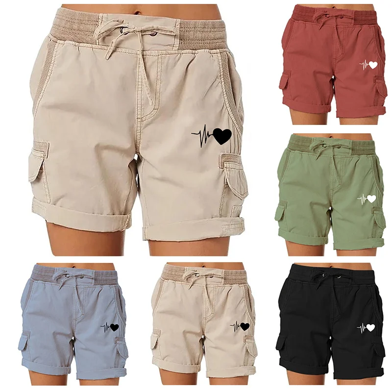 New Summer Women Heart Printed Cargo Shorts Elastic Waist Drawstring Loose Shorts Casual Pockets Candy Color Breathable Homewear
New Summer Women Heart Printed Cargo Shorts Elastic Waist Drawstring Loose Shorts Casual Pockets Candy Color Breathable Homewear