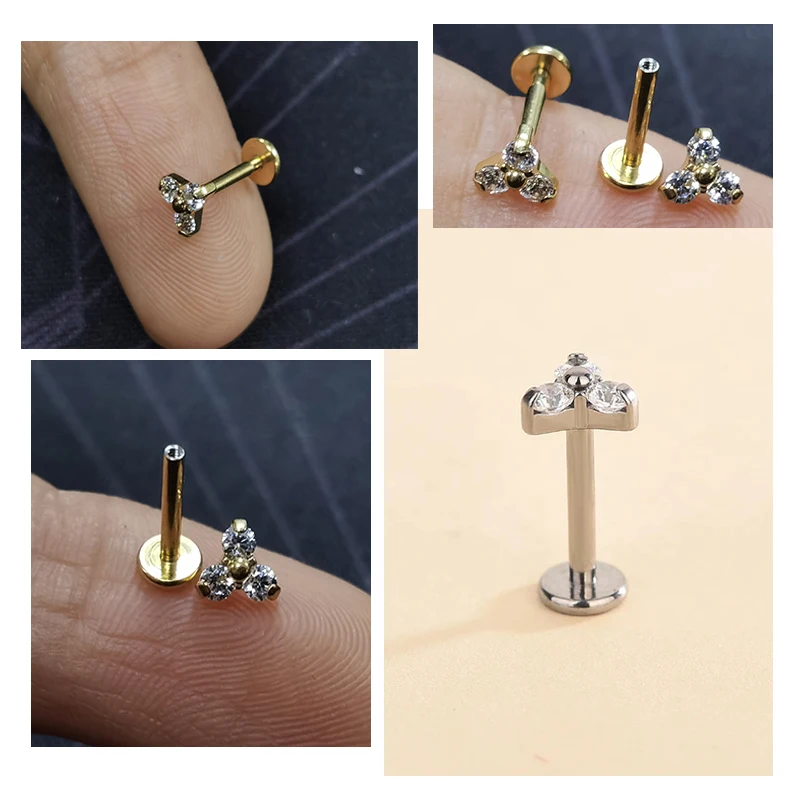 1PC F136 Titanium Stud Earrings Zircon Lip Ring 16G 6/8/10mm Internally Threaded Tragus Conch Piercing Cartilage Helix Earring
1PC F136 Titanium Stud Earrings Zircon Lip Ring 16G 6/8/10mm Internally Threaded Tragus Conch Piercing Cartilage Helix Earring