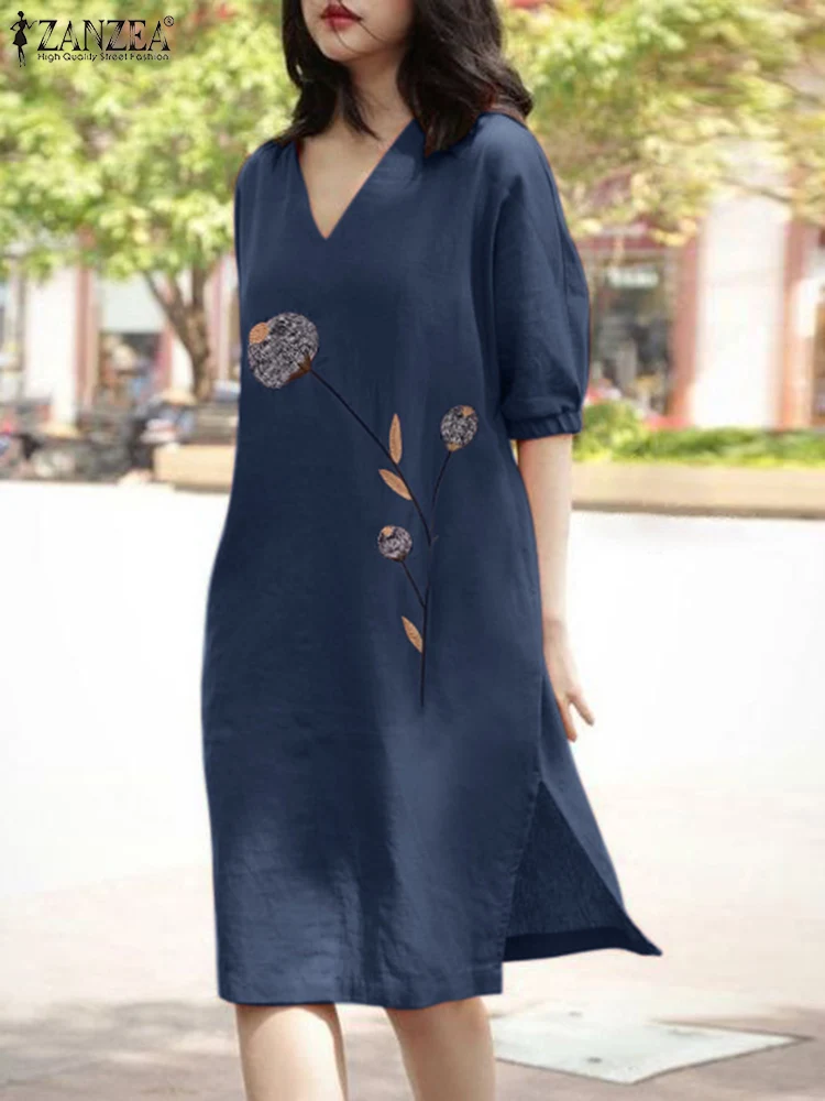 ZANZEA Summer Casual Floral Embroidery Dress Woman Short Sleeve V-Neck Dresses Femme Fashion Mid-Calf Length Robe Oversized 2023
ZANZEA Summer Casual Floral Embroidery Dress Woman Short Sleeve V-Neck Dresses Femme Fashion Mid-Calf Length Robe Oversized 2023