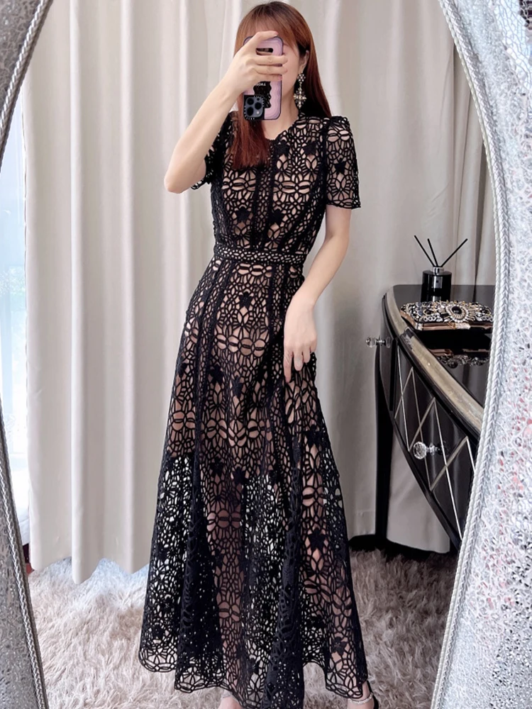 Lace Hollow Out Women Long Dress Luxury Elegant Flower Embroidery Party Vacation Birthday Dresses Clothes
Lace Hollow Out Women Long Dress Luxury Elegant Flower Embroidery Party Vacation Birthday Dresses Clothes