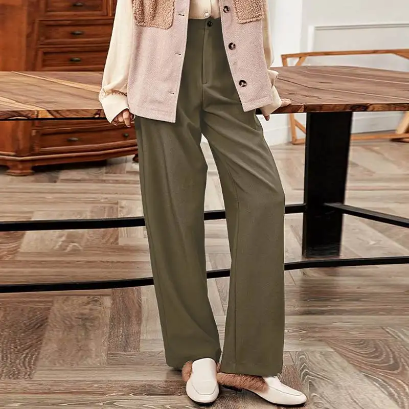 Брюки ZANZEA женские свободные, офисные рабочие брюки-палаццо, винтажные Бриджи на молнии, брюки с прямыми широкими штанинами, весна
Брюки ZANZEA женские свободные, офисные рабочие брюки-палаццо, винтажные Бриджи на молнии, брюки с прямыми широкими штанинами, весна