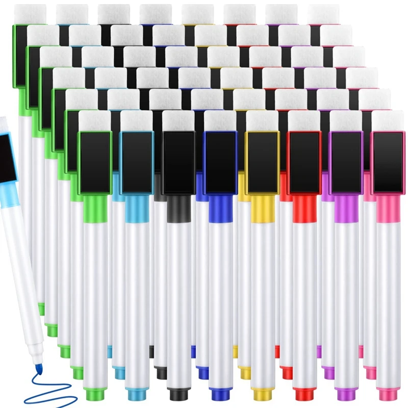 

160 Pack Magnetic Dry Erase Markers Bulk 8 Colors Magnetic Whiteboard Markers With Erase Cap For School, Office And Home