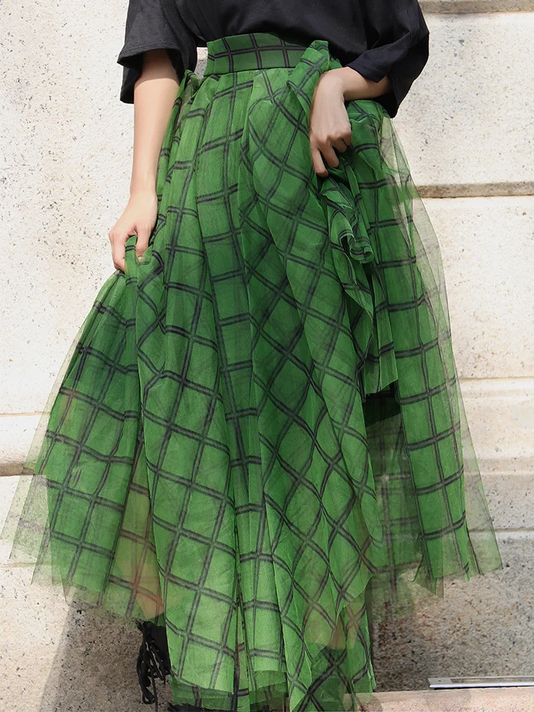 2022 Women Green Plaid Print Skirt 2022 Spring Fashion Asymmetric Elastic Waist Streetwear A-line Mid-calf Skirt Famale 2A474
2022 Women Green Plaid Print Skirt 2022 Spring Fashion Asymmetric Elastic Waist Streetwear A-line Mid-calf Skirt Famale 2A474