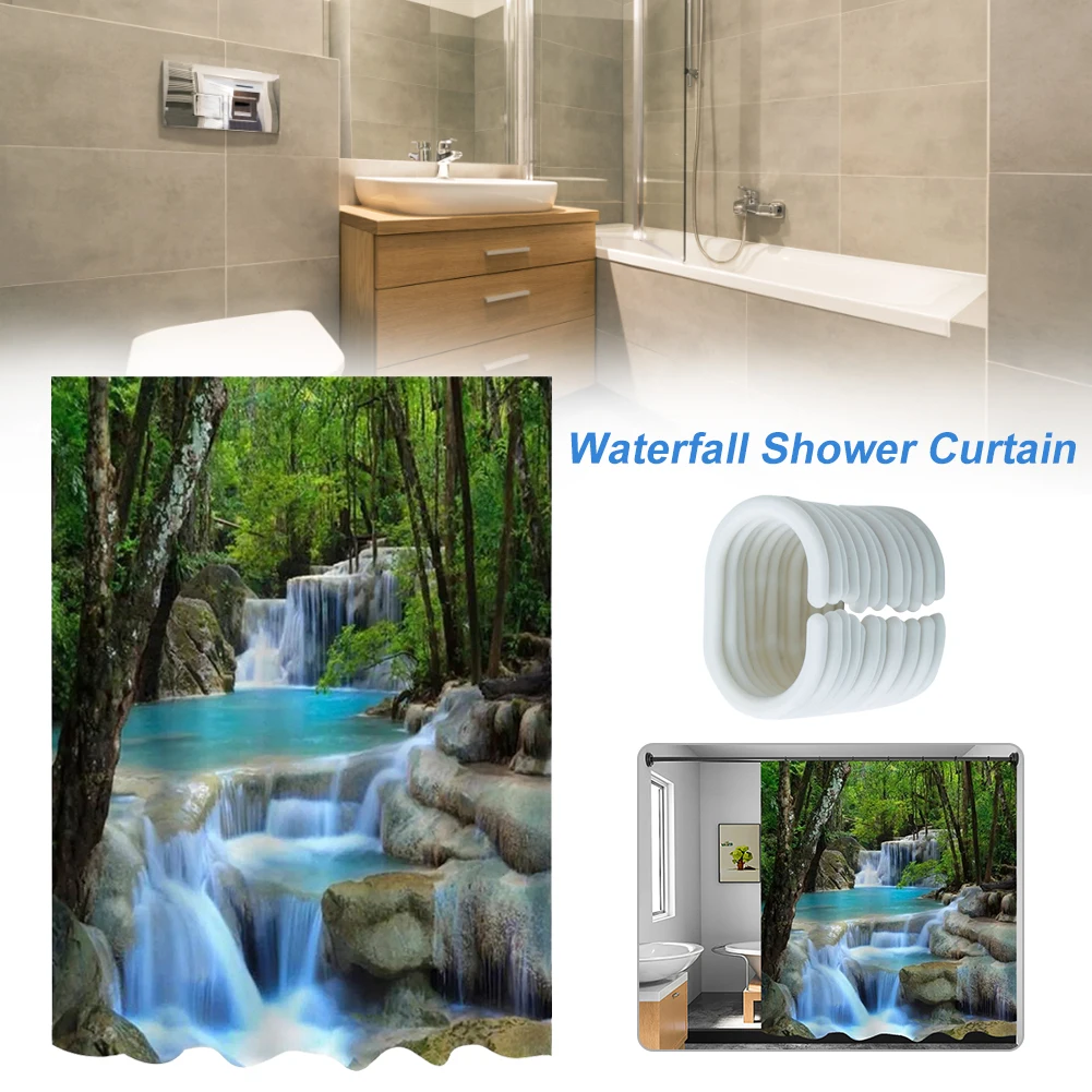 180x200cm Waterfall Scenery Waterproof Shower Curtain Colorful Landscape Bathroom Curtain Decor Set With Hook Home Decor Curtain
180x200cm Waterfall Scenery Waterproof Shower Curtain Colorful Landscape Bathroom Curtain Decor Set With Hook Home Decor Curtain