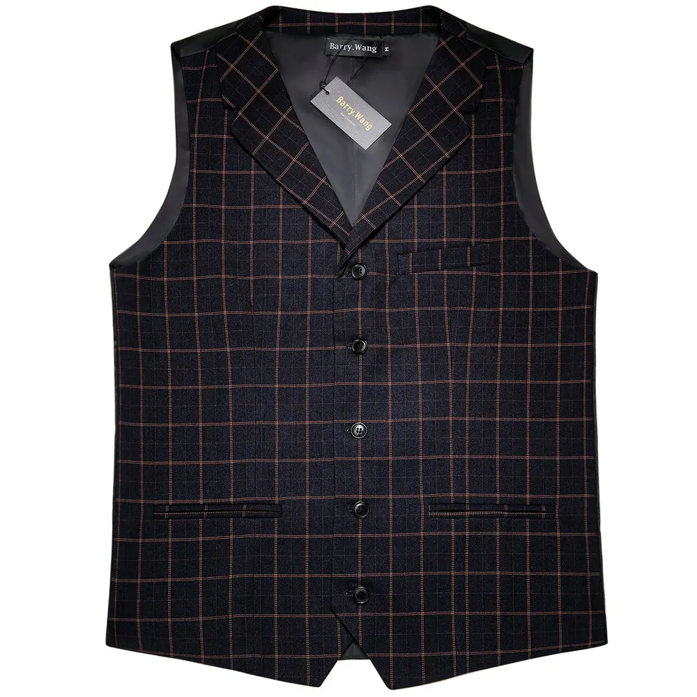 Barry.Wang Design Men Suit Vest Black Plaid Waistcoat Wool Blend Tailored Collar V-neck 2 Pocket Vest Formal Leisure G-2205
Barry.Wang Design Men Suit Vest Black Plaid Waistcoat Wool Blend Tailored Collar V-neck 2 Pocket Vest Formal Leisure G-2205