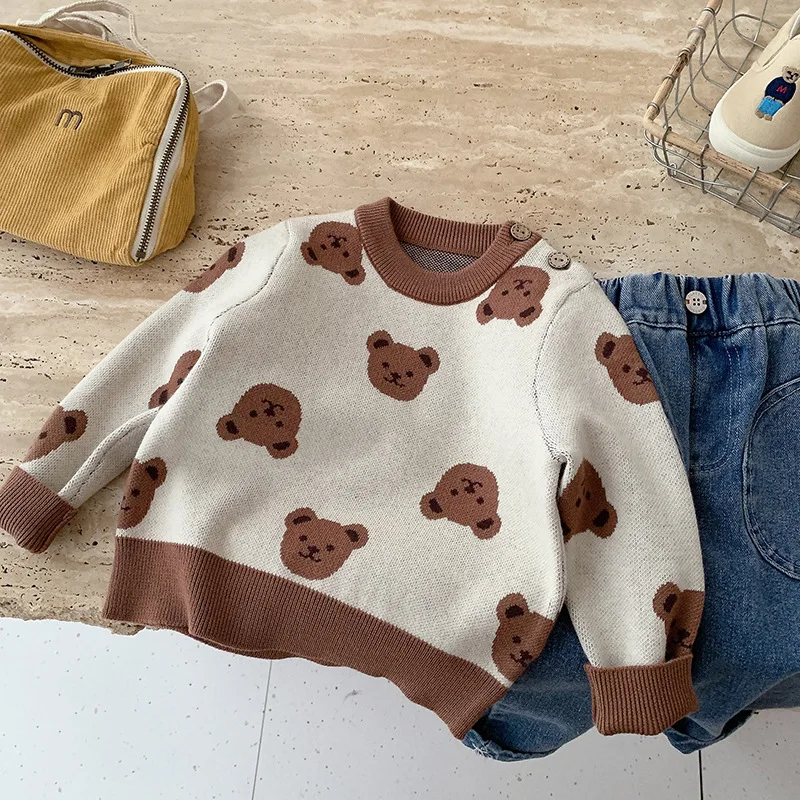 Baby Knitted Cartoon Bear Sweater Spring Autumn Clother Girl Children Casual Long Sleeve Pullover Shirt Fashion Boy Loose Tops
Baby Knitted Cartoon Bear Sweater Spring Autumn Clother Girl Children Casual Long Sleeve Pullover Shirt Fashion Boy Loose Tops