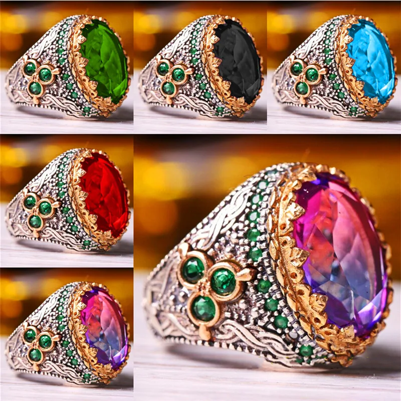 Fashion Inlaid Colorful Crystal Men's Luxury Ring Personality Temperament Arabian Style Jewelry Accessories Party Jewelry
Fashion Inlaid Colorful Crystal Men's Luxury Ring Personality Temperament Arabian Style Jewelry Accessories Party Jewelry