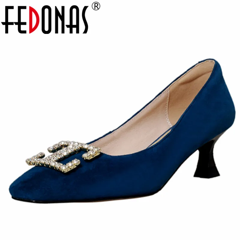 FEDONAS Women Kid Suede Leather Pumps High Heeled Spring Summer Fashion Elegant Newest Rhinestone Party Prom Office Shoes Woman
FEDONAS Women Kid Suede Leather Pumps High Heeled Spring Summer Fashion Elegant Newest Rhinestone Party Prom Office Shoes Woman