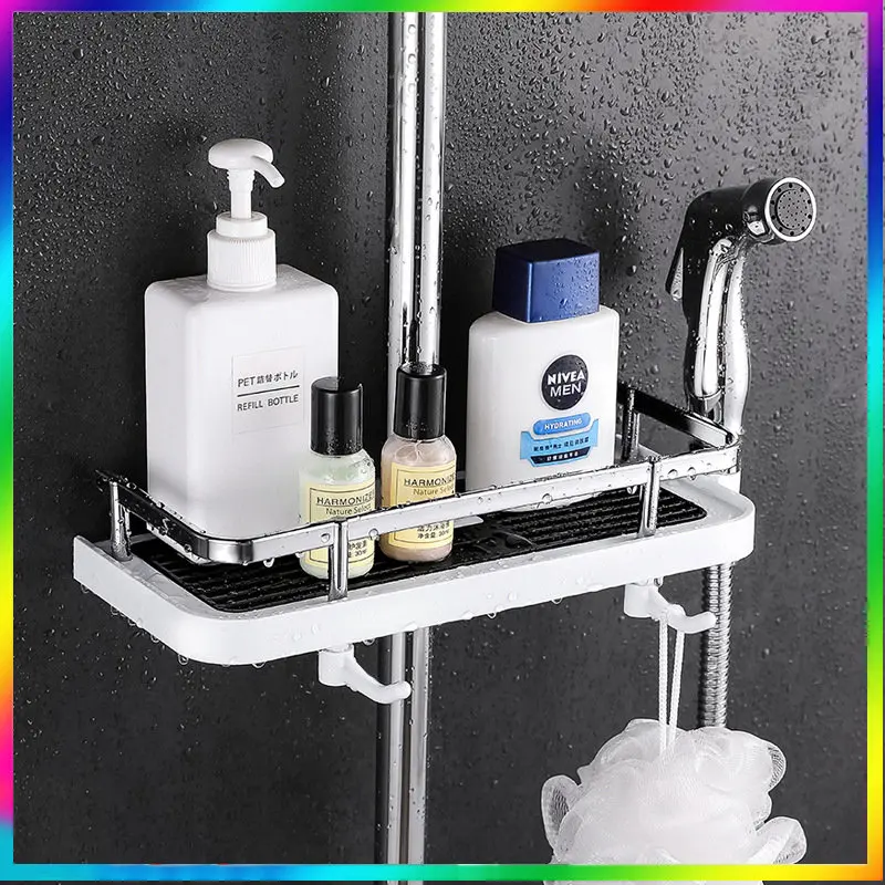 Shower Storage Rack Organizer Pole Shelves Shampoo Tray Stand Single Tier No Drilling Lifting Rod Shower Head Holder
Shower Storage Rack Organizer Pole Shelves Shampoo Tray Stand Single Tier No Drilling Lifting Rod Shower Head Holder