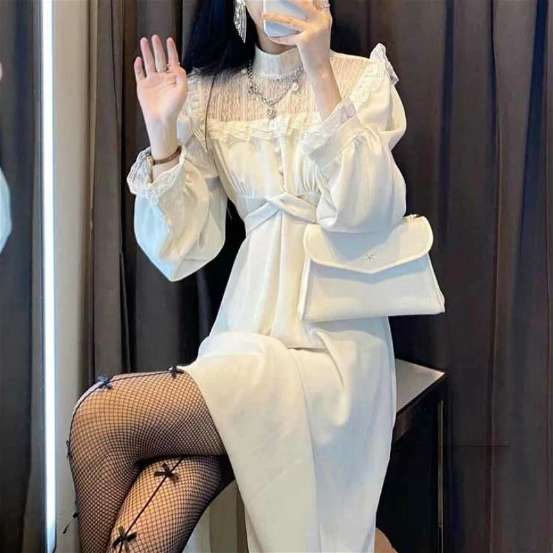French Lace Vintage Dress Women Fashion Puffer Sleeve One Piece Dress Korean 2022 Spring High Street Slim Midi Dress Y2k
French Lace Vintage Dress Women Fashion Puffer Sleeve One Piece Dress Korean 2022 Spring High Street Slim Midi Dress Y2k