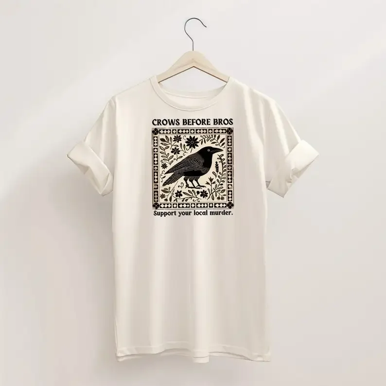 Футболка Crows Before Bros T Support Local Murder для любителей вороны с графикой Уникальная