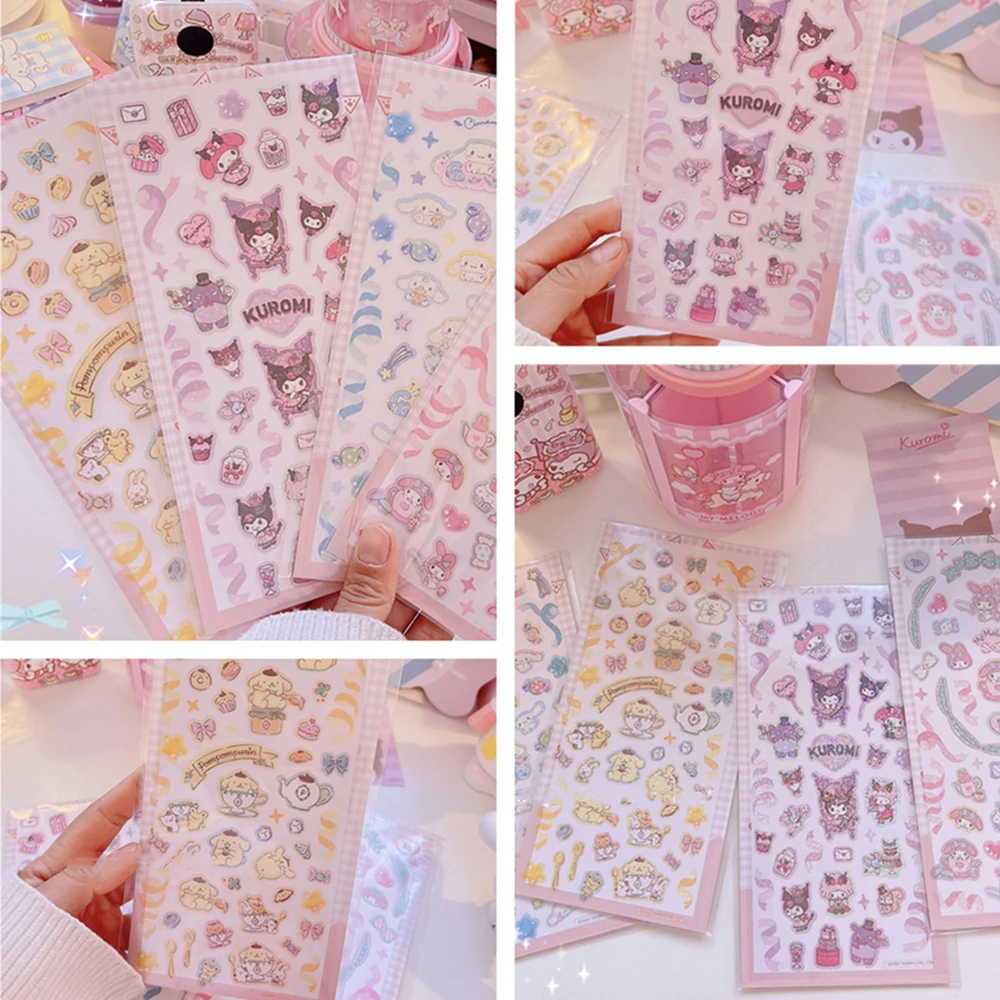 Cartoon Kuromi My Melody Kittys Purin Sticker Kawaii Anime Translucent Glitter Waterproof DIY Stickers Decal Children Toys Gifts
Cartoon Kuromi My Melody Kittys Purin Sticker Kawaii Anime Translucent Glitter Waterproof DIY Stickers Decal Children Toys Gifts