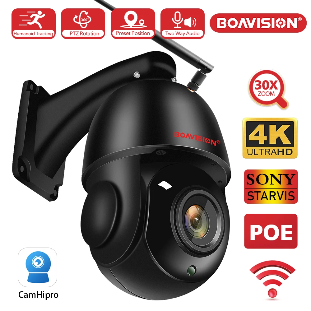 BOAVISION 4K 8MP WiFi IP-камера видеонаблюдения с автоотслеживанием
BOAVISION 4K 8MP WiFi IP-камера видеонаблюдения с автоотслеживанием