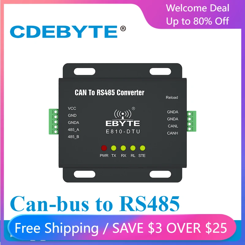 E810-DTU(CAN-RS485) RS485 Interface CAN Bus Two Way Transparent Transmission Wireless Modem
E810-DTU(CAN-RS485) RS485 Interface CAN Bus Two Way Transparent Transmission Wireless Modem