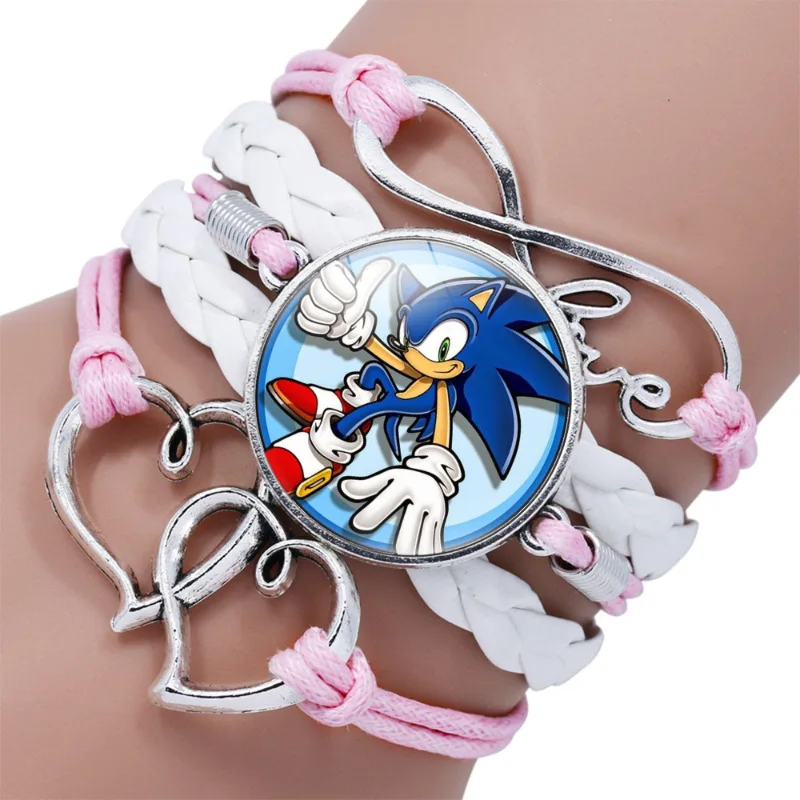 Cartoon Multi-layered Bracelet Sonic The Hedgehog High-value Creative Time Gem Retro Woven Leather Peach Heart Bracelet Jewelry 
Cartoon Multi-layered Bracelet Sonic The Hedgehog High-value Creative Time Gem Retro Woven Leather Peach Heart Bracelet Jewelry