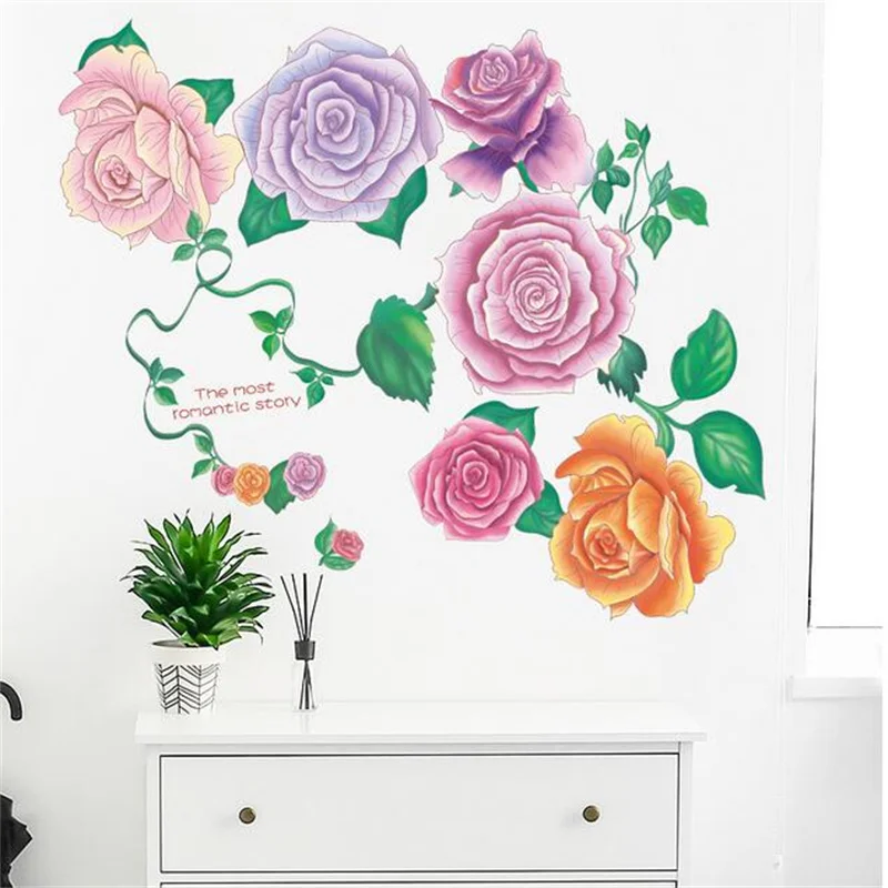 2PCS Self-Adhesive Hand Painted Colorful Rose Flower Wall Sticker Bedroom Living Room Home Decoration Wallpaper
2PCS Self-Adhesive Hand Painted Colorful Rose Flower Wall Sticker Bedroom Living Room Home Decoration Wallpaper